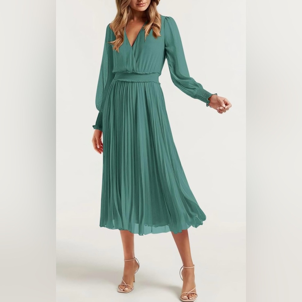 Turquoise Ruffle Dress - Picture 2 of 3